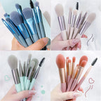 Set of 8 Soft Bristle Make Up Brushes Premium Synthetic With Bag Eyeshadow Brush Eye Facial Beauty Foundation Brush
