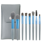 Set of 8 Soft Bristle Make Up Brushes Premium Synthetic With Bag Eyeshadow Brush Eye Facial Beauty Foundation Brush