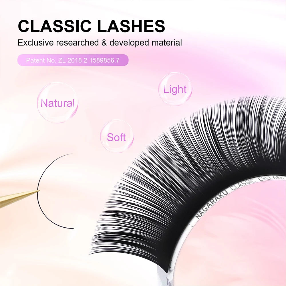 NAGARAKU J/B/C/CC/D/DD/L/LC/LD/N/M/LU Curl 7-25 mix premium natural mink individual eyelash extension makeup maquiagem cilios