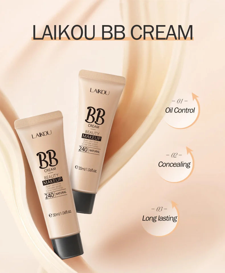 1 Pcs Face Liquid Foundation Moisturizing BB Cream Concealer Oil-control Full Coverage Flaw Waterproof Long Lasting Cosmetic