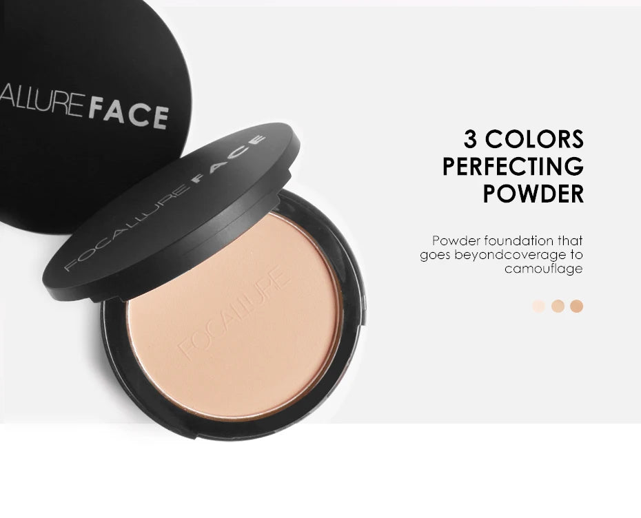 Mineral Face Pressed Oil Control Natural Foundation Powder 3 Colors Smooth Finish Concealer Setting