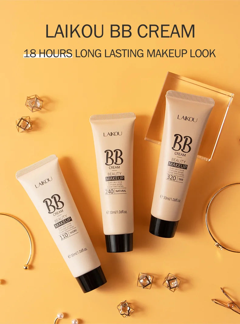 1 Pcs Face Liquid Foundation Moisturizing BB Cream Concealer Oil-control Full Coverage Flaw Waterproof Long Lasting Cosmetic