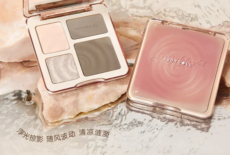 Judydoll Highlight Facial Contouring Palette Matte Brighten Three-dimensional Shadow Lasting Glow Shimmer Powder Cosmetics