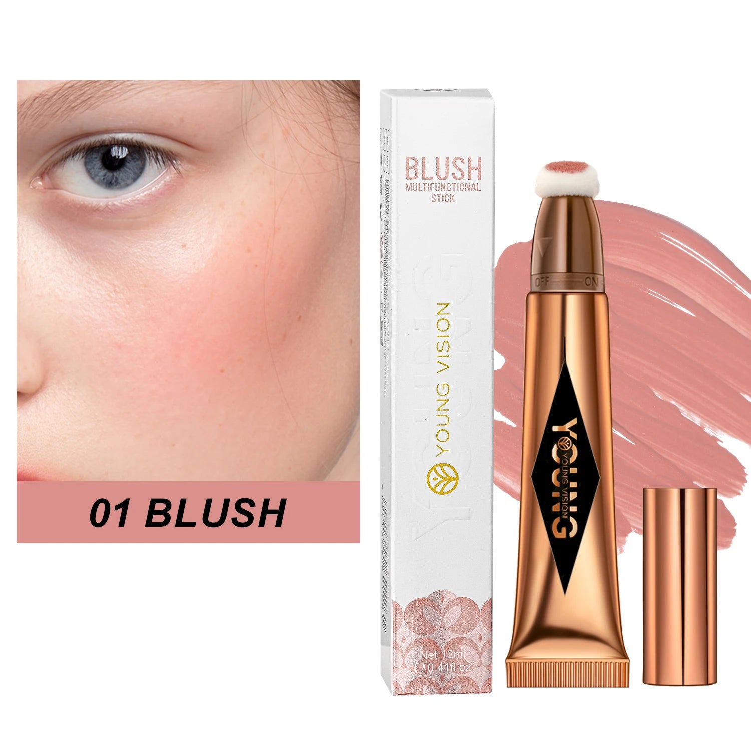 Multifunctional Liquid Blush Face Contour Highlight Eye Shadow Stick durable waterproof silky all-in-one creamy texture