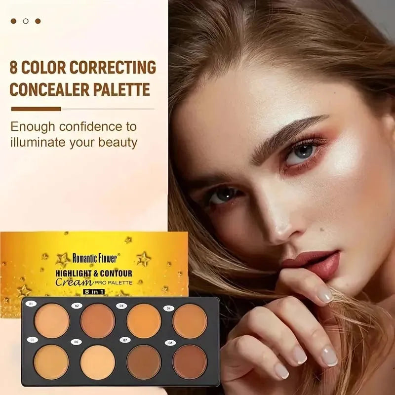 Waterproof Pressed Powder For Dark Skin Brighten Face Contouring Concealer Natural Matte Bronzer Cream Makeup Palette For Women