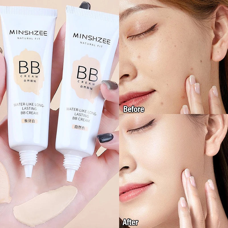 BB Cream, Isolation Cream, Foundation Liquid Long-lasting Ivory White Concealer Moisturizing Oil Control Base Makeup No Powder
