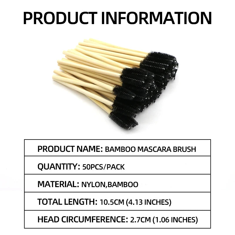 Wooden Makeup Mascara Brushes Wand Disposable Cosmetic Makeup Eyebrow brush Applicator Eyelash Extension Cosmetic Brushes Tools