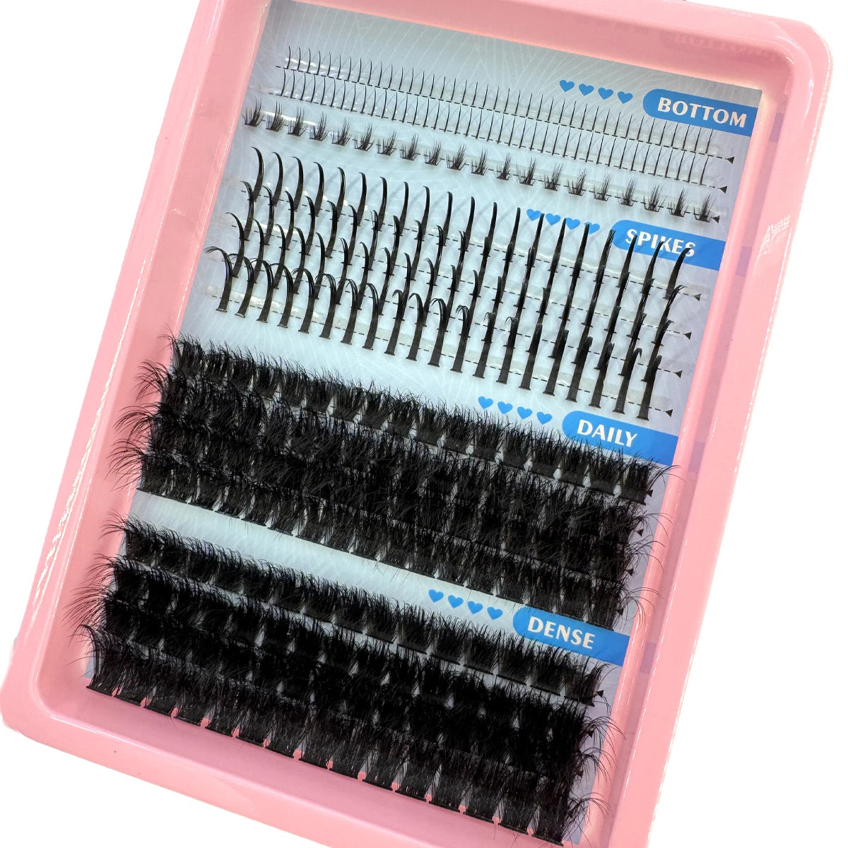 60-150D Cluster Eyelash Extensions with Lash Spikes Lash Clusters Wispy Eyelashes Clusters Fluffier Individual Lashes Clusters