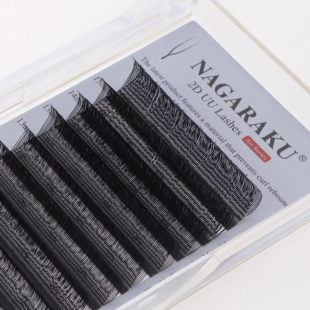 NAGARAKU 2D 3D UU Lashes U Shape Eyelash Premium Soft YY Eyelashes Extension Makeup Mesh Net Cross Volume Eyelash