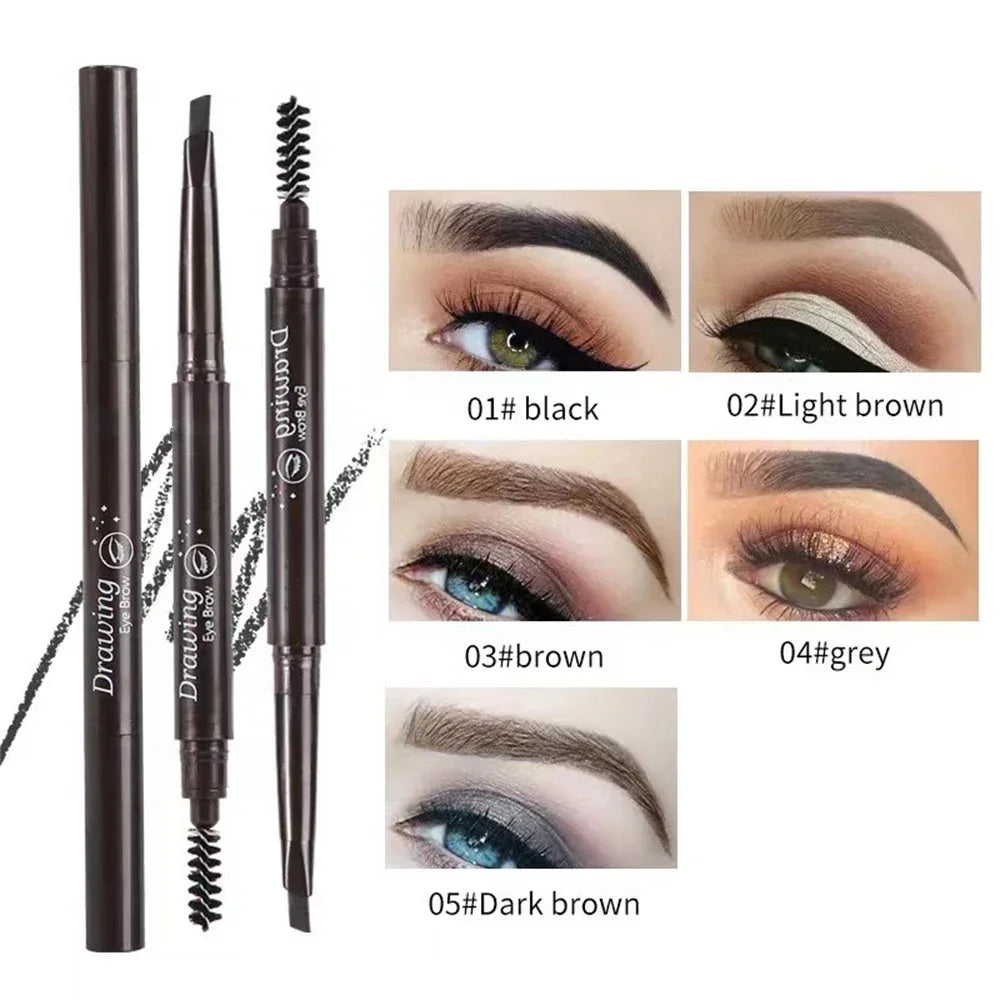 Extremely Fine Double-headed Waterproof Eyebrow Pencil - Durable and Long Lasting for Beginner Women's Makeup Eye Brow Pen