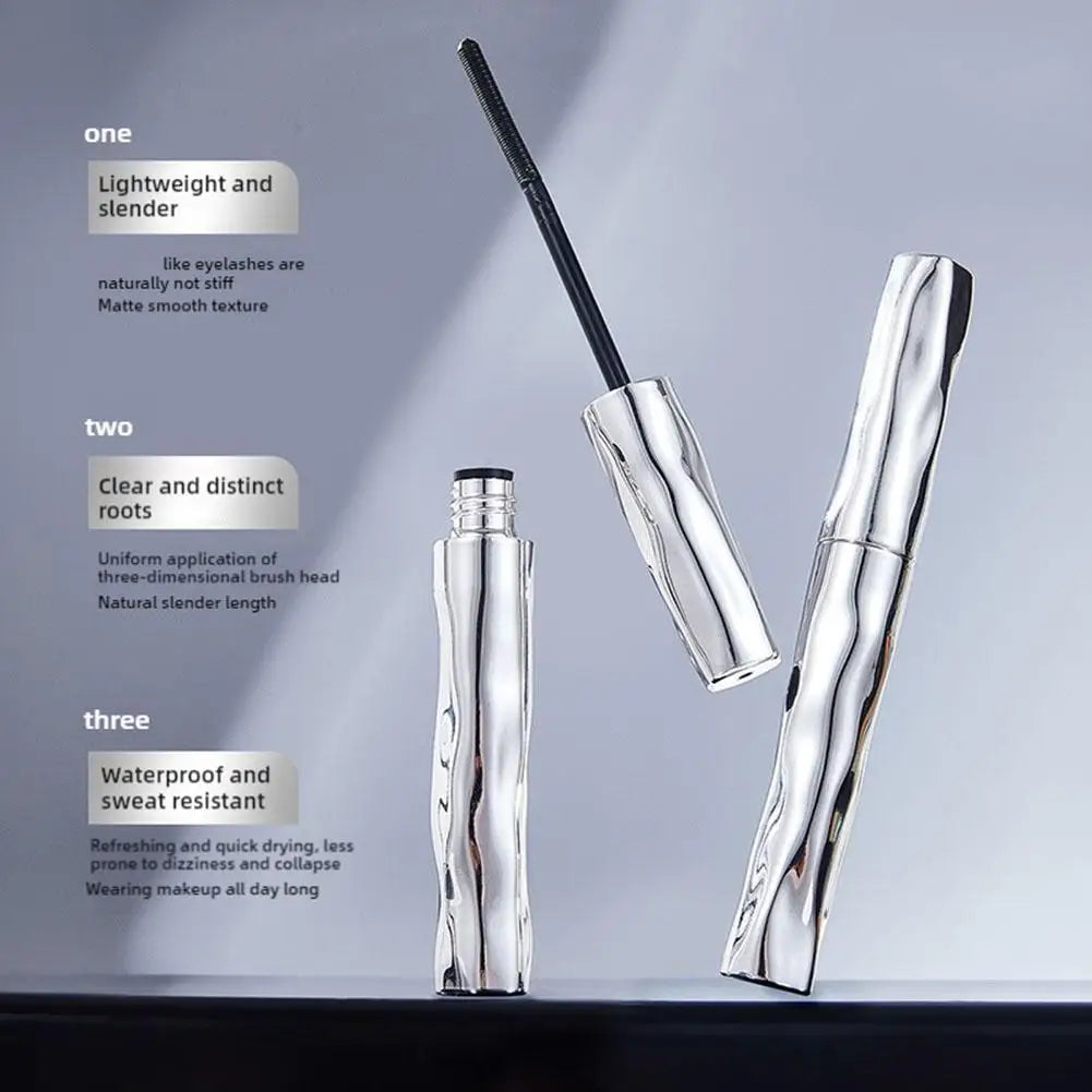 Metal Iron Brush Waterproof Mascara Used Eyelash Extensions No Clump Thick Fiber Mascara Black Dense Curling Women's Cosmetics