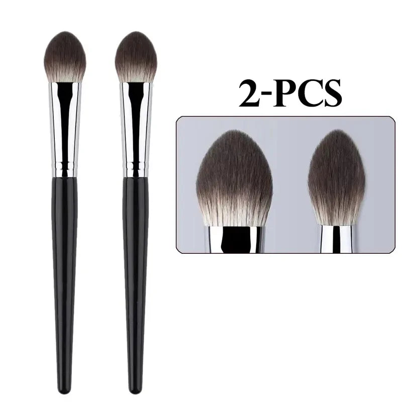 1/2Pcs Peach Heart Blusher Brush - Small Flat Precise for Powder/Cream/Liquid Blush, Makeup Tool