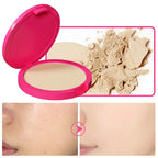 Natural Matte Pressed Powder Oil Control Brighten Whitening Face Base Foundation Compact Concealer Makeup Cosmetics