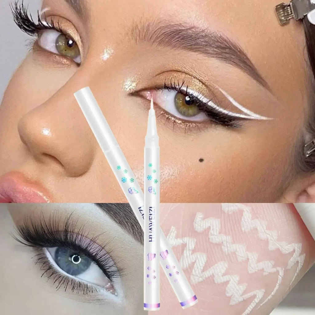 Matte White Eyeliner Liquid Pen Lying Silkworm Pencil Brighten Corners of Eyes Ultra-thin Waterproof Pigment Smooth Eyeshadow