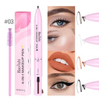 4 in 1 Multi-function Makeup Pen, Compact Travel Eyeliner, Lip Liner, Eyebrow Pencil, Highlighter Eyeshadow Pen,