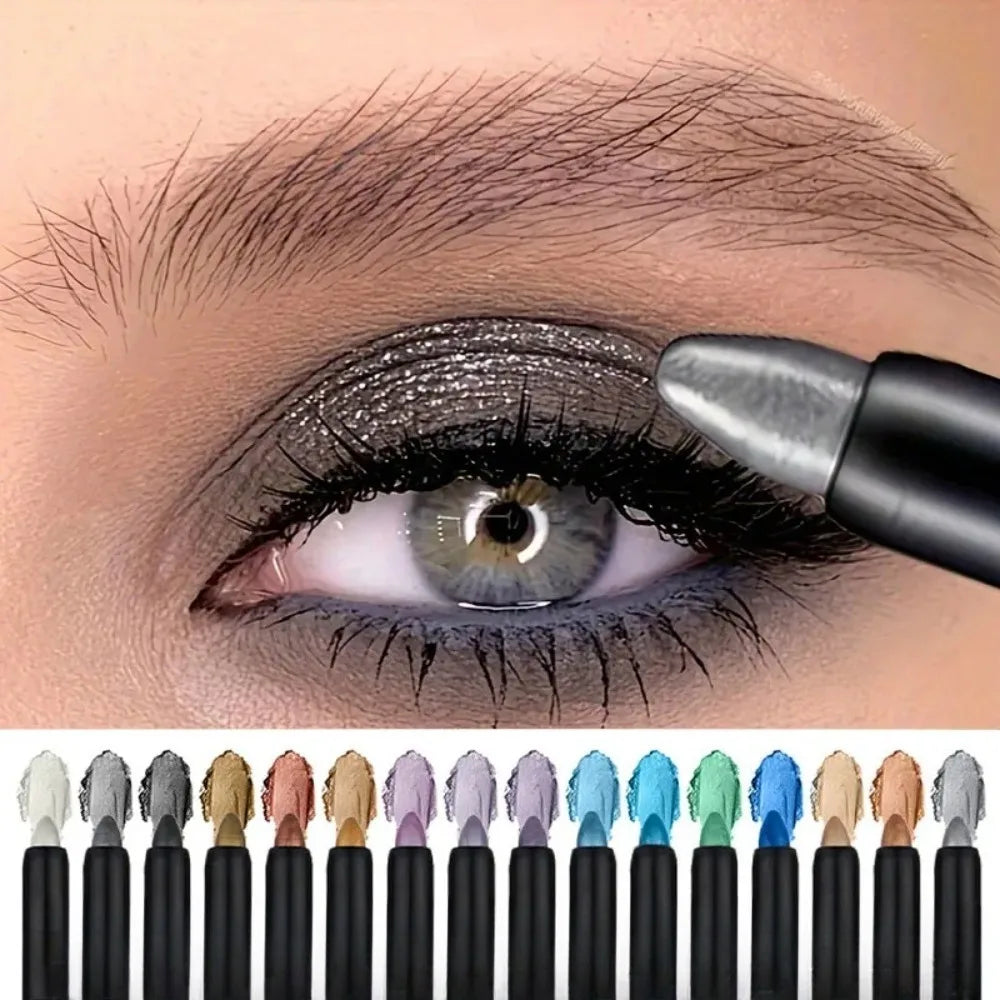 16 colors of metallic eyeliner pens, with brilliant colors, water-resistant and long-lasting makeup for the eyes
