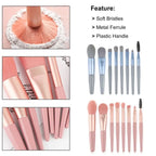 Set of 8 Soft Bristle Make Up Brushes Premium Synthetic With Bag Eyeshadow Brush Eye Facial Beauty Foundation Brush