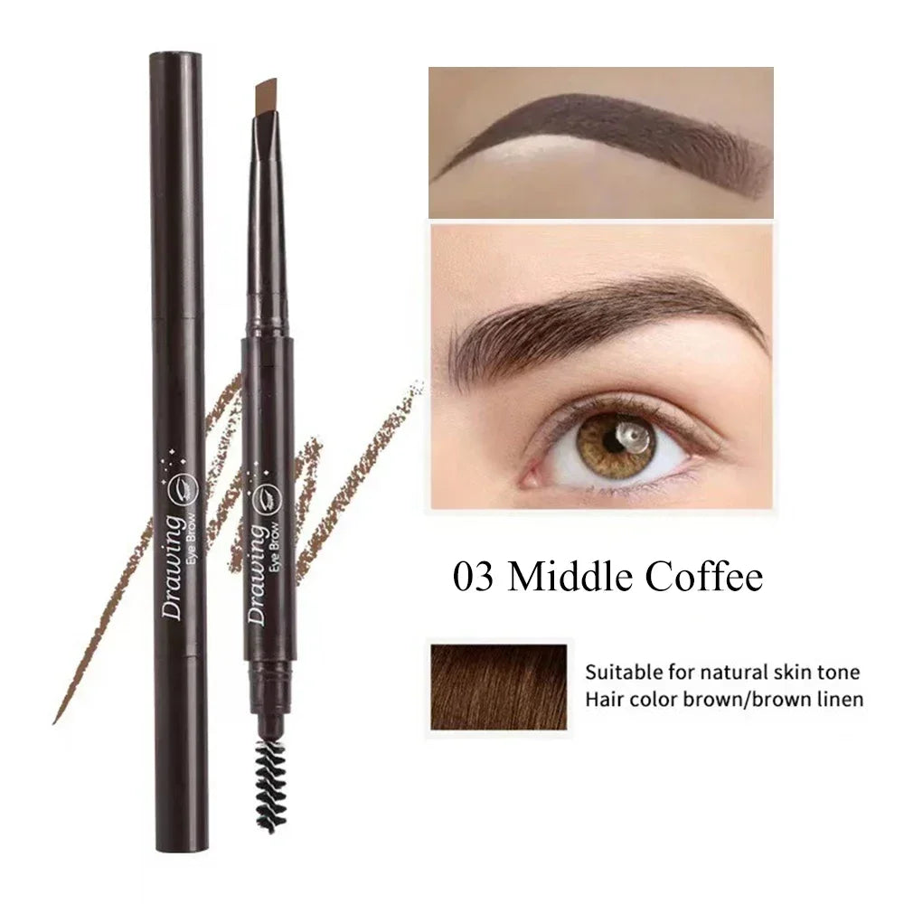 Extremely Fine Double-headed Waterproof Eyebrow Pencil - Durable and Long Lasting for Beginner Women's Makeup Eye Brow Pen