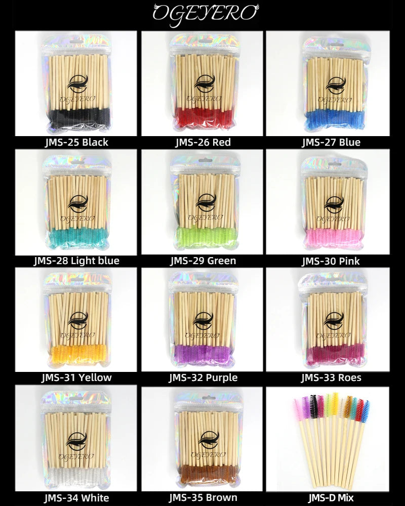 Wooden Makeup Mascara Brushes Wand Disposable Cosmetic Makeup Eyebrow brush Applicator Eyelash Extension Cosmetic Brushes Tools