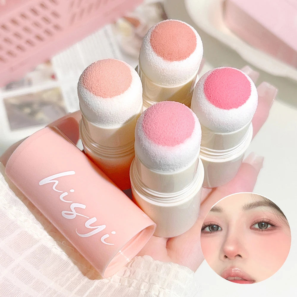HISYI Yunrou Soft Fog Blush Stick - Energetic and Bouncy, Korean Style, Brightening, Dual-Use for Lips and Cheeks