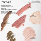 Multifunctional Liquid Blush Face Contour Highlight Eye Shadow Stick durable waterproof silky all-in-one creamy texture