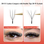 NAGARAKU 2D 3D UU Lashes U Shape Eyelash Premium Soft YY Eyelashes Extension Makeup Mesh Net Cross Volume Eyelash