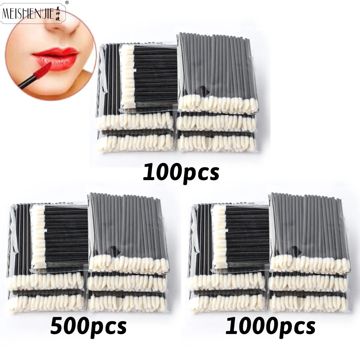 Wholesale 50/1000pcs Lip Brushes Applicators Eyelashes Brush Lipstick Brush Lip Gloss Applicator Wands Makeup Beauty Tool