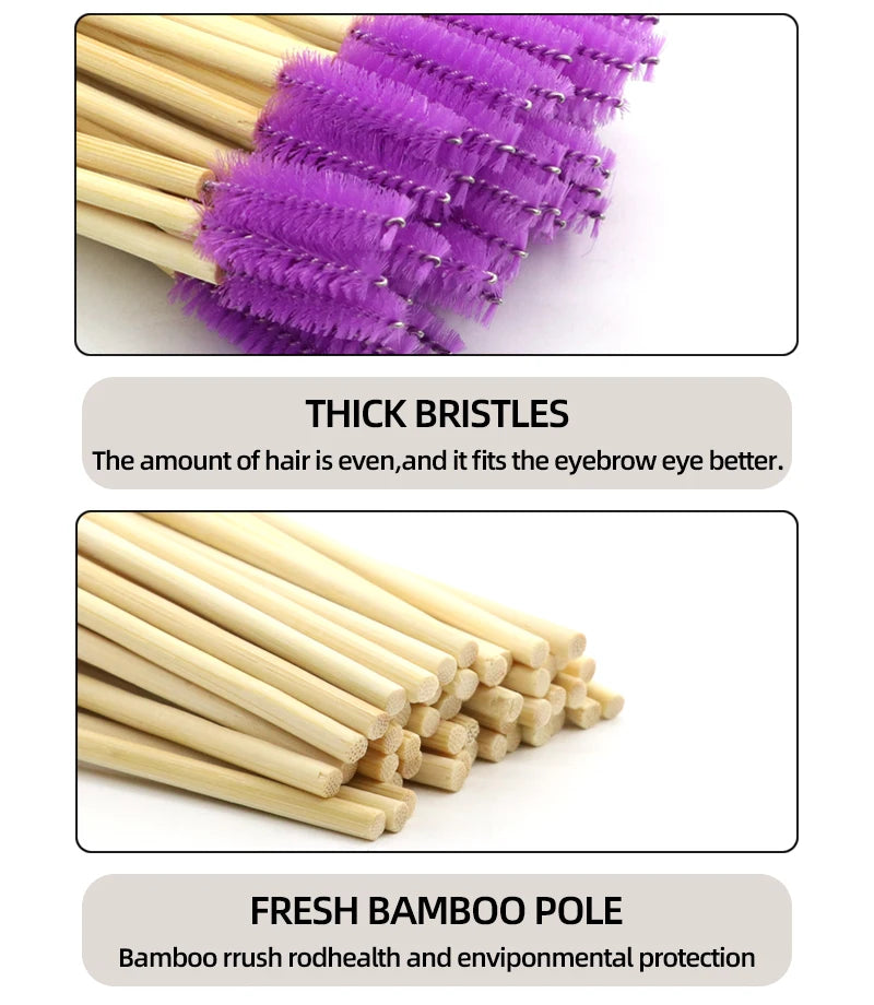 Wooden Makeup Mascara Brushes Wand Disposable Cosmetic Makeup Eyebrow brush Applicator Eyelash Extension Cosmetic Brushes Tools