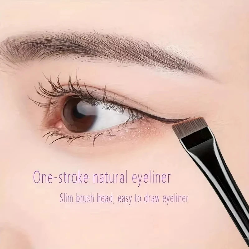 3-Piece Makeup Brush Set: Sickle-Shaped Eyeliner Brush, Fine Angled Eyebrow Brush, Eyeliner Brush, Ultra-Fine Eyeshadow Brush