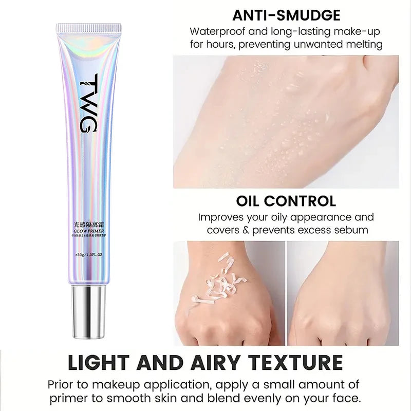 Makeup Primer Base,Moisturizing Isolation Concealer Foundation Invisible Pores Facial Base Brightens Skin Tone Makeup Cosmetics