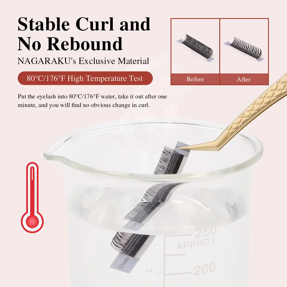 NAGARAKU 2D 3D UU Lashes U Shape Eyelash Premium Soft YY Eyelashes Extension Makeup Mesh Net Cross Volume Eyelash