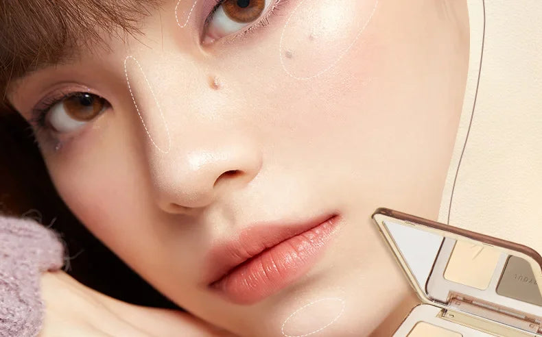 Judydoll Highlight Facial Contouring Palette Matte Brighten Three-dimensional Shadow Lasting Glow Shimmer Powder Cosmetics