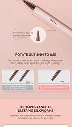 GECOMO 3D star eye double head silkworm pen, keep makeup lasting, waterproof and not easy to stain, brighten