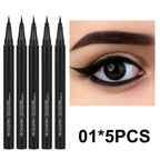 5PCS/Set Smooth Liquid Eyeliner Pen, Waterproof, Long-lasting Makeup, Black, Ultra-fine Pen Tip,Create A Charming Eye Makeup