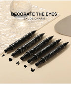 Double-Ended Stamp Eyeliner Waterproof Non-Smudge Eyeliner Liquid Pen Quick-Drying Waterproof Sweat-Proof Not Easy to Smudge Eyeliner Stamp Eyeliner Liquid