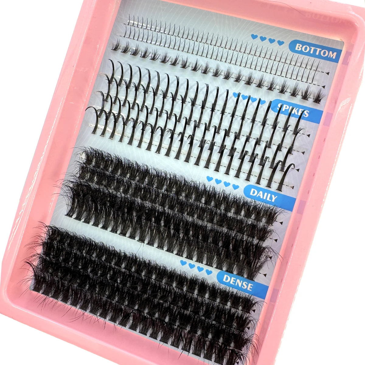 60-150D Cluster Eyelash Extensions with Lash Spikes Lash Clusters Wispy Eyelashes Clusters Fluffier Individual Lashes Clusters