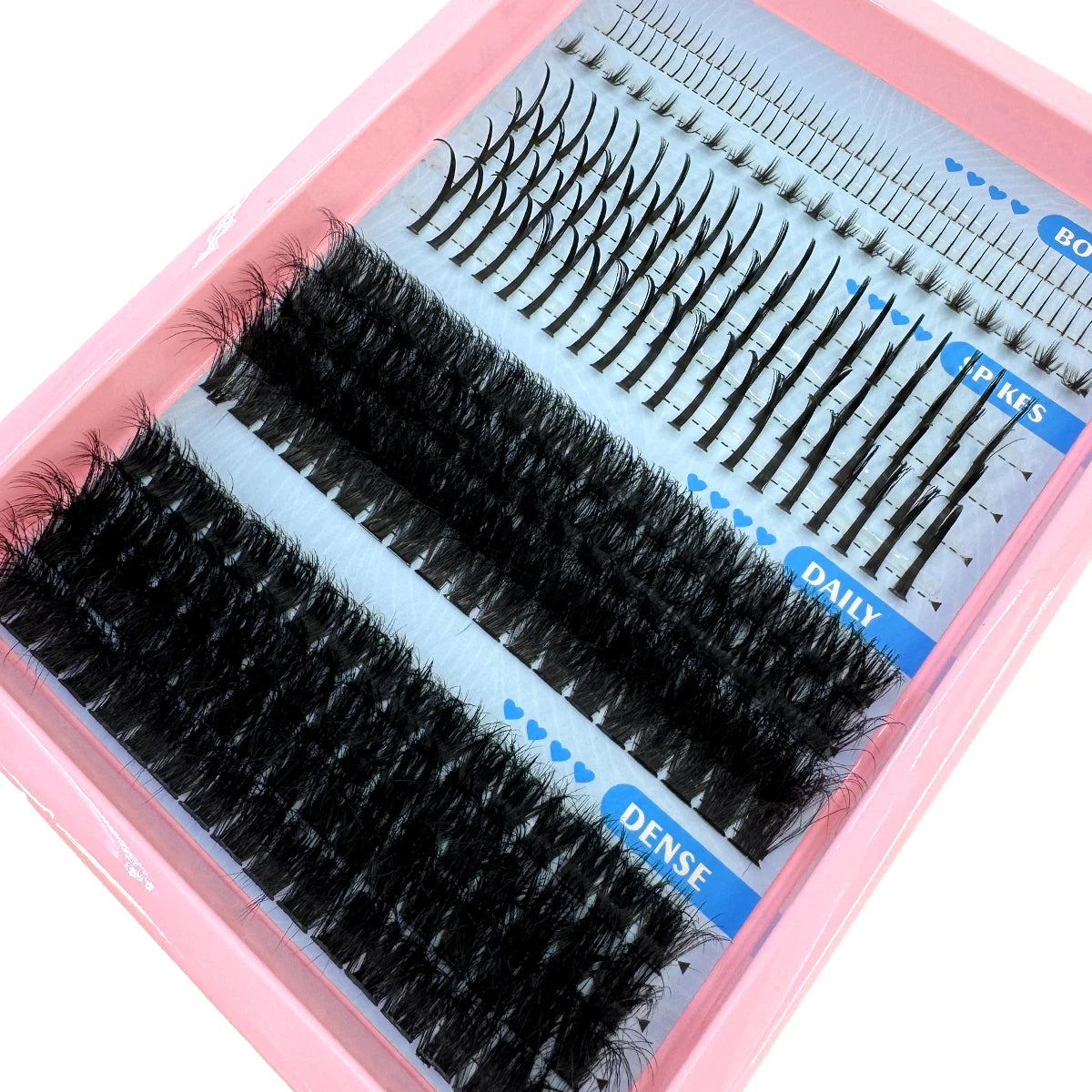 60-150D Cluster Eyelash Extensions with Lash Spikes Lash Clusters Wispy Eyelashes Clusters Fluffier Individual Lashes Clusters