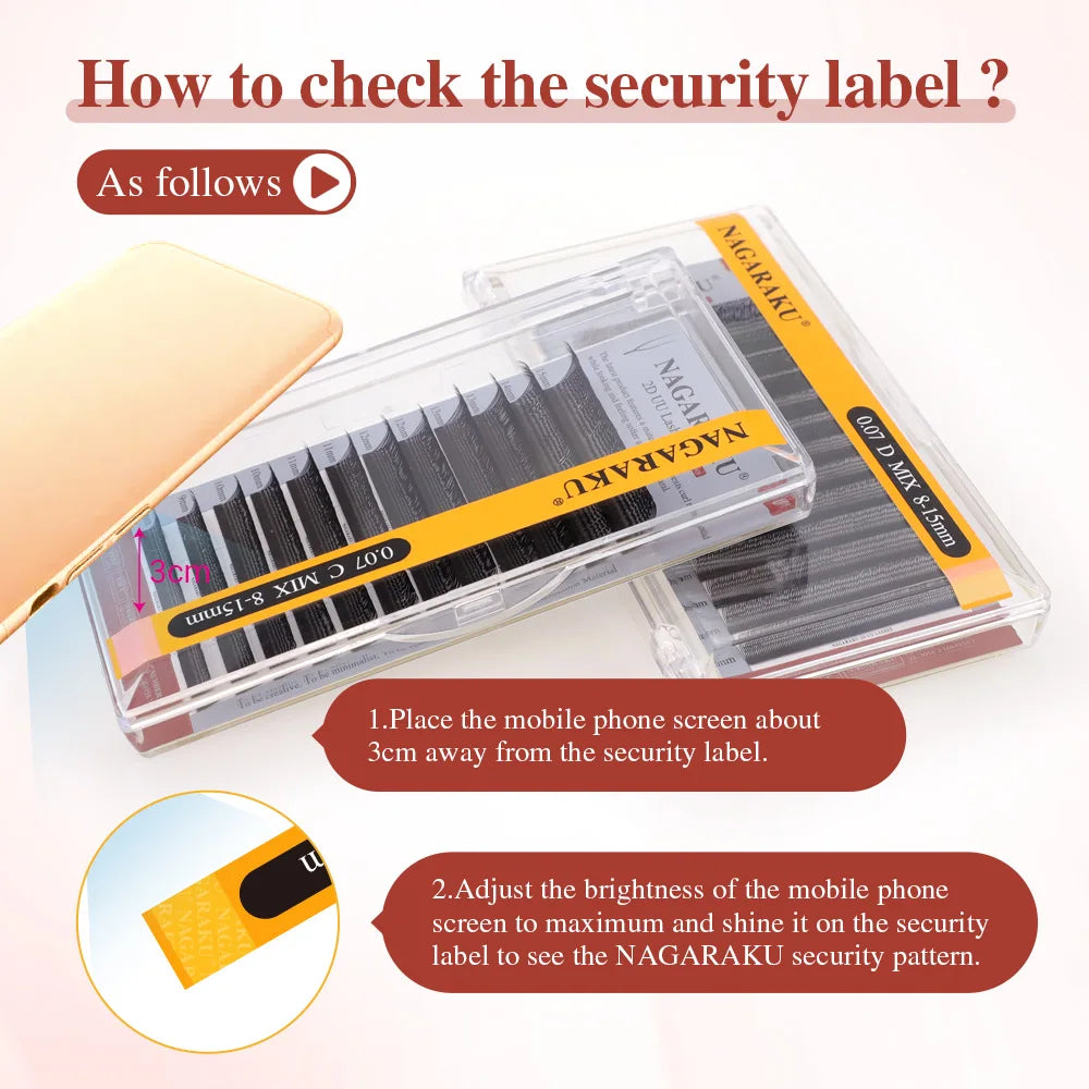 NAGARAKU 2D 3D UU Lashes U Shape Eyelash Premium Soft YY Eyelashes Extension Makeup Mesh Net Cross Volume Eyelash