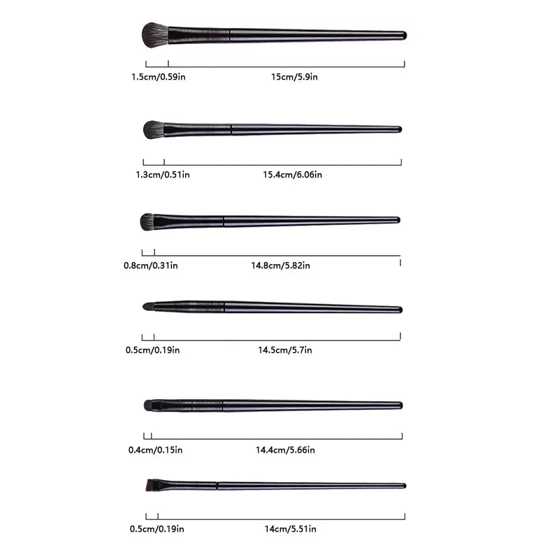 6-Piece Eye Makeup Brush Set: Professional Soft Contour Eyeshadow Brush, Small Eye Makeup Brushes for Detailed Eye Makeup, Facia