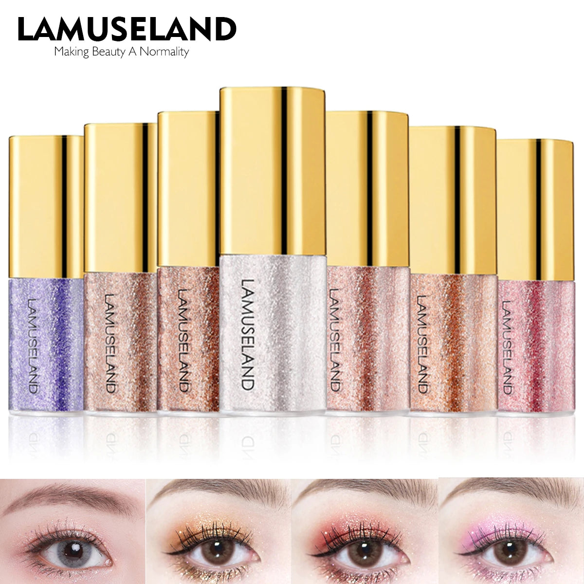 Pearly Liquid Eyeshadow Makeup Natural Smokey Silver Shimmer Glitter Diamond Shadows For Eyelids Waterproof Beauty Highlighter