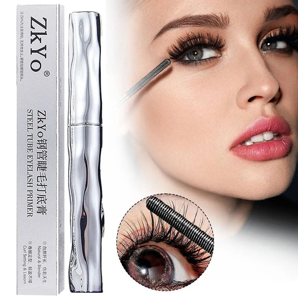 Metal Iron Brush Waterproof Mascara Used Eyelash Extensions No Clump Thick Fiber Mascara Black Dense Curling Women's Cosmetics