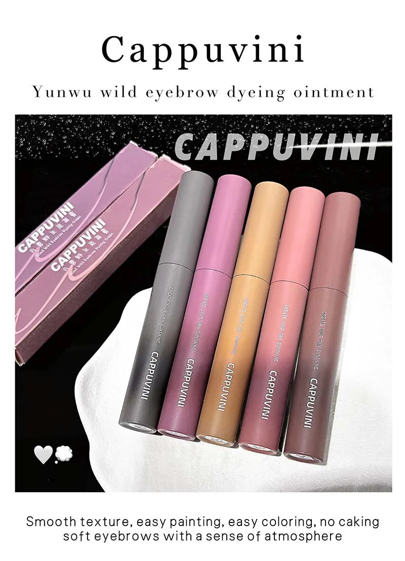 Cappuvini Cloud Mist Eyebrow Tint Non-Smudge Natural 3D Waterproof Quick-Drying Eyebrow Dyeing Cream Cosmetics