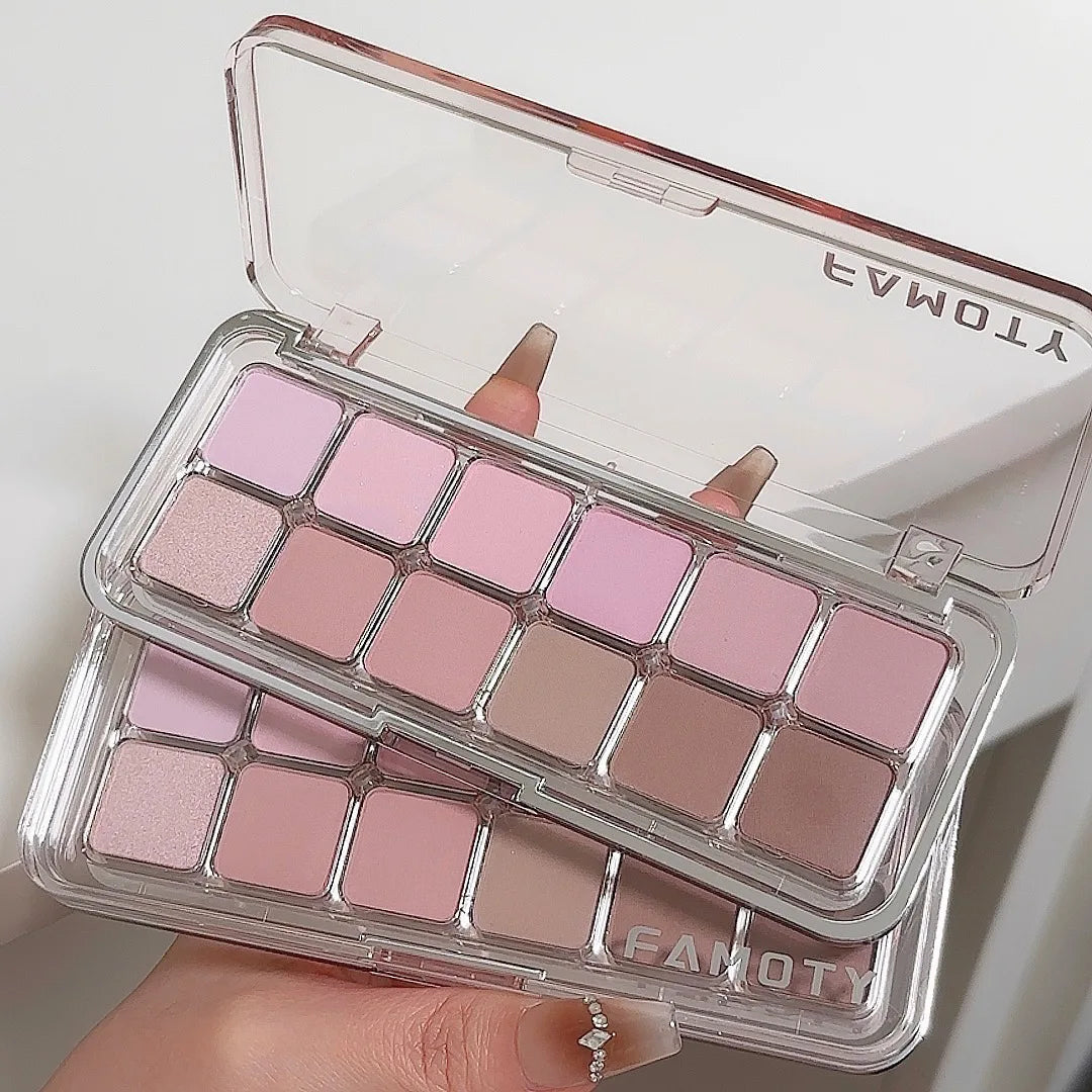 12-Color Matte Tea Apricot Eyeshadow Palette