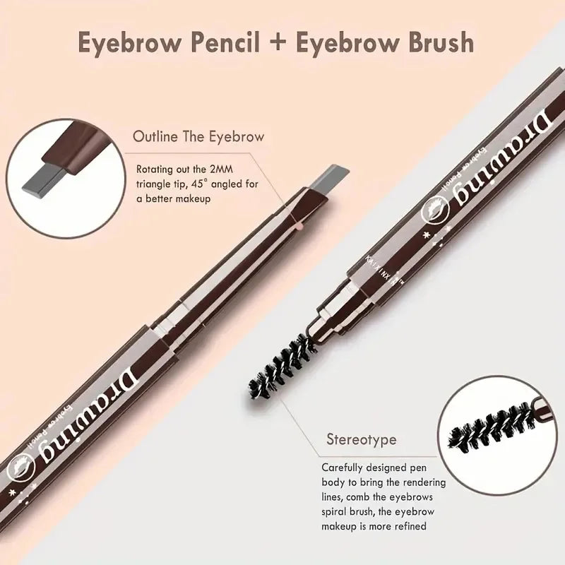 Extremely Fine Double-headed Waterproof Eyebrow Pencil - Durable and Long Lasting for Beginner Women's Makeup Eye Brow Pen