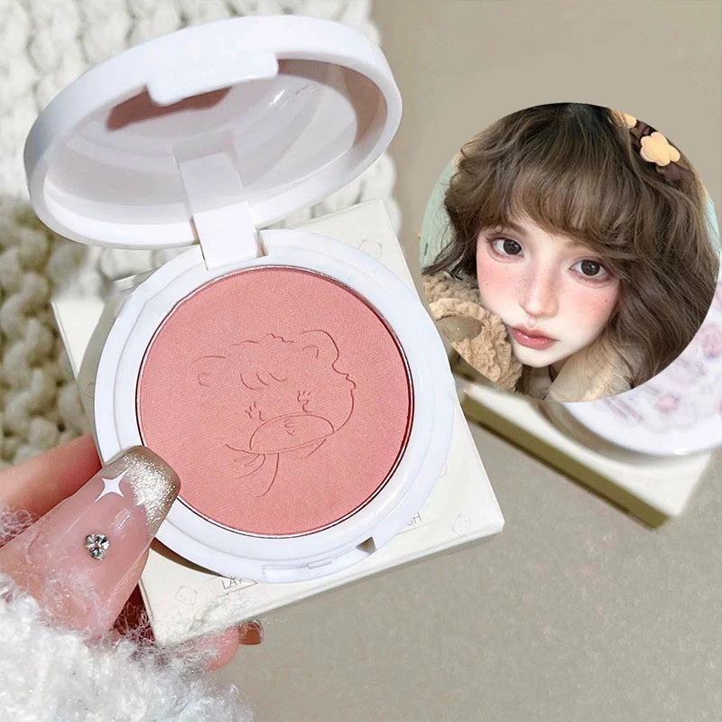 Monochrome Cute Blusher Peach Milk Pink Cream Natural Cheek Tint Brighten Waterproof Matte Face Contouring Blush Palette Makeup