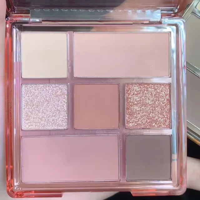 New 7Color Eye Shadow Tray Low Saturation Palette Full Matte Korean Eye Makeup Pigment Eyeshadow Tray Lasting Eye Makeup Palette