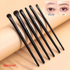 6-Piece Eye Makeup Brush Set: Professional Soft Contour Eyeshadow Brush, Small Eye Makeup Brushes for Detailed Eye Makeup, Facia