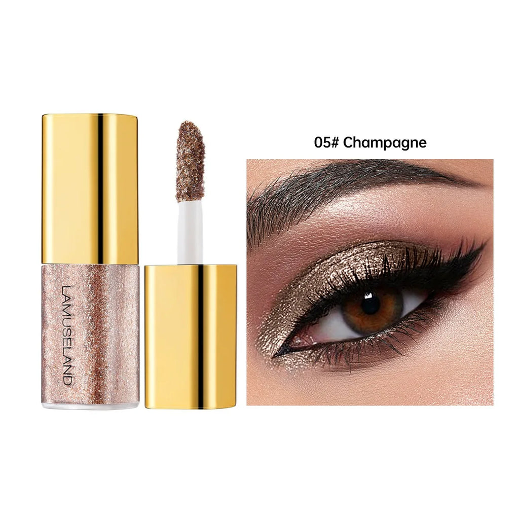 Pearly Liquid Eyeshadow Makeup Natural Smokey Silver Shimmer Glitter Diamond Shadows For Eyelids Waterproof Beauty Highlighter