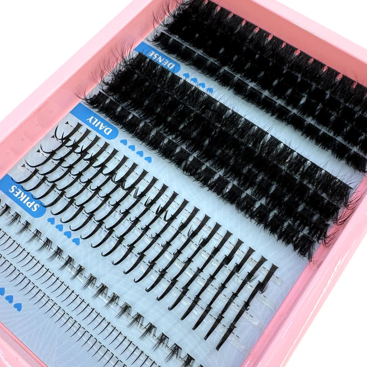 60-150D Cluster Eyelash Extensions with Lash Spikes Lash Clusters Wispy Eyelashes Clusters Fluffier Individual Lashes Clusters