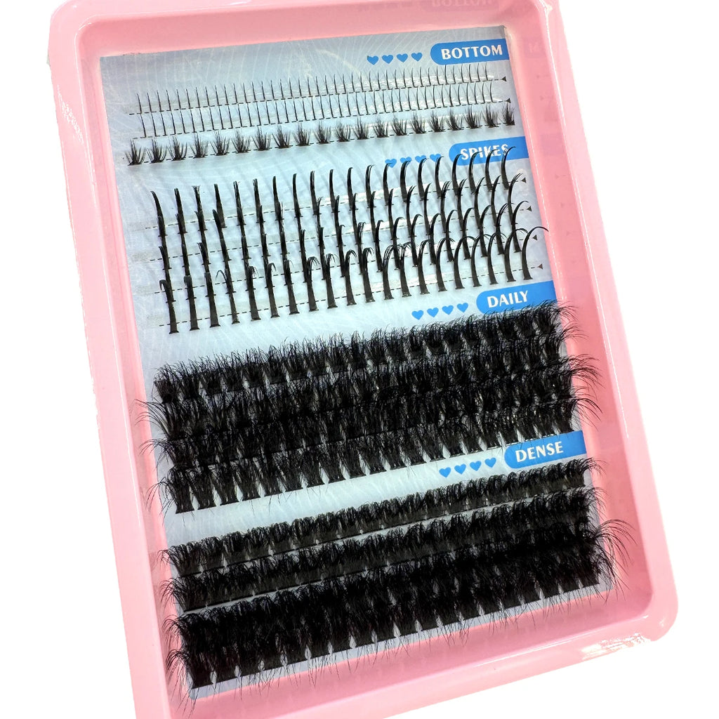 60-150D Cluster Eyelash Extensions with Lash Spikes Lash Clusters Wispy Eyelashes Clusters Fluffier Individual Lashes Clusters
